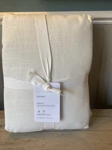 POTTERY BARN  IVORY GROMMET EMERY BLACKOUT CURTAIN DRAPE 50 X 108 NWT - Picture 1 of 7