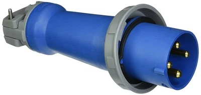Enchufe Hubbell HBL4100P9W IEC pin y manga sin empuñaduras 3 polos grado industrial 4 cables Foto 1 de 3