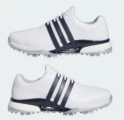 ¡NUEVO! Zapatos de golf Adidas para hombre talla 9,5 Tour360 24 Boost / blancos y azul marino / IF0245 Foto 1 de 4