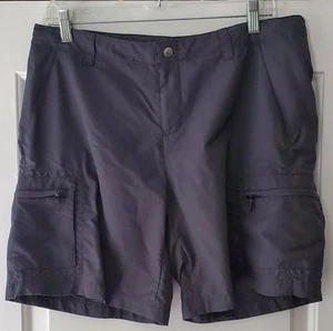 REI Womens Gray Nylon Hiking Outdoors Cargo Shorts UPF 50+ - Size 12 - EUC - Picture 1 of 10