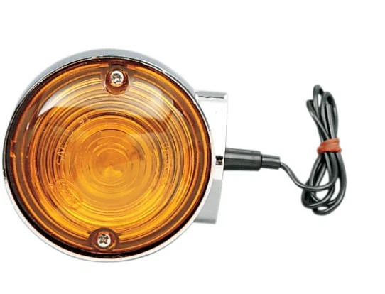 Conjunto de señal de giro K&S DOT delantero cromo ámbar Harley Davidson Super Glide Foto 1 de 1