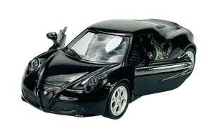 WELLY ALFA ROMEO 4C BLACK 1:34 1/34-1/39 DIE CAST METAL MODEL NEW IN BOX 43676 - Picture 1 of 6