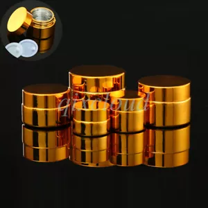 Barattoli vuoti 5/10/20/30/50g vetro cromato oro per balsamo labbra crema pomata cosmetica - Foto 1 di 10