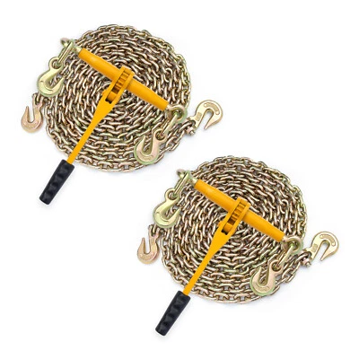 HPDMC Chain and Binder Kit 5/16in-3/8in Ratchet Load Binder 5400 lbs 20' Chain 2 Pack