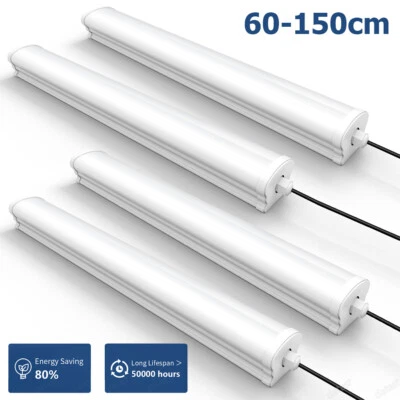 60/120/150 cm LED wet room light tube fixture workshop lamp basement new - Image 1 of 4