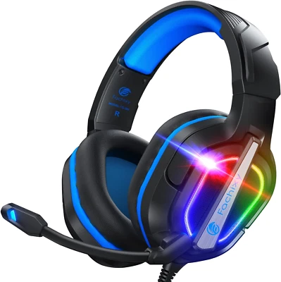 「2024 New」 FC200 Cuffie Gaming per PS4 PS5 PC Xbox Nintendo Switch, Con Luce RGB - Immagine 1 di 4