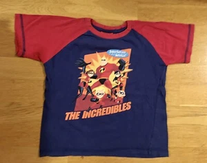 Disney Pixar The Incredibles Cotton T-Shirt Kids Size 5, Red/ Navy - Picture 1 of 3