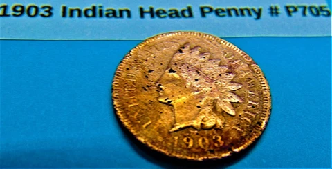 1903 Indian Head Penny #P705, Very good Penny, Free Shipping Cover