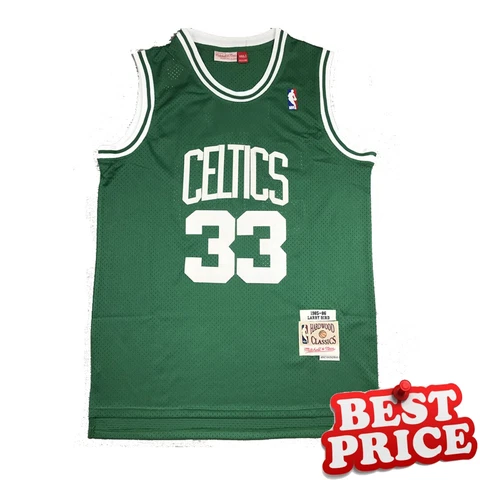 Men's Larry Bird #33 Boston Celtics Jersey Green Cover