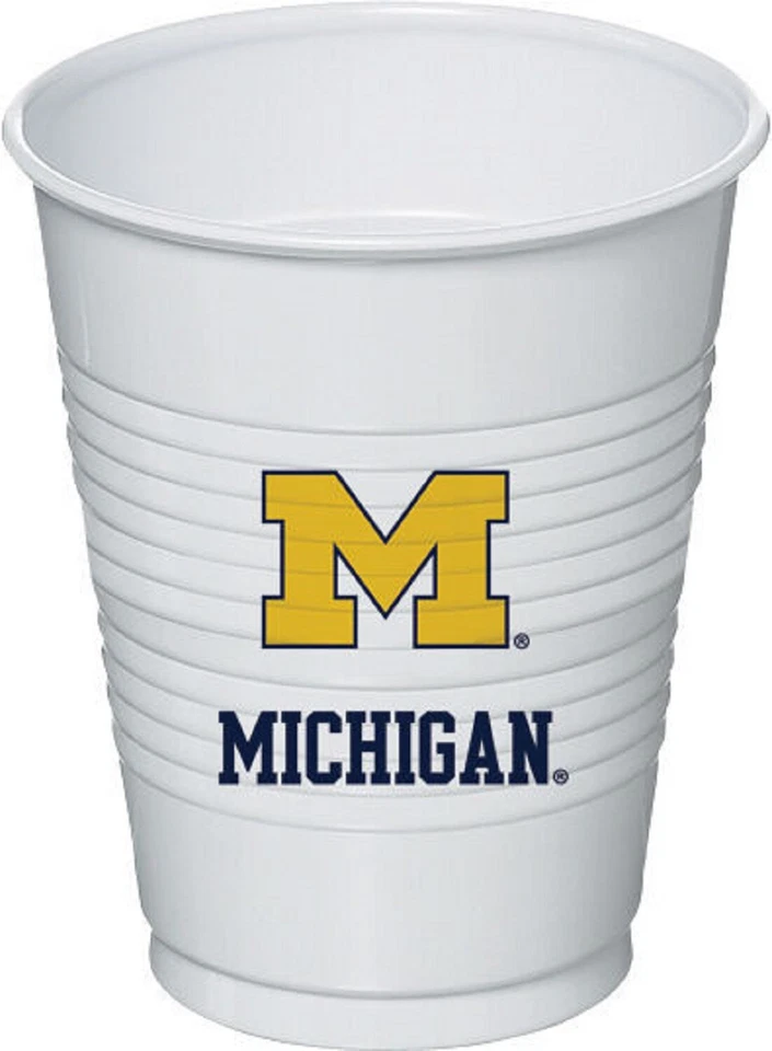 Michigan Wolverines NCAA University College Sports Party 16 oz. Plastic Cups - Image 1 of 1
