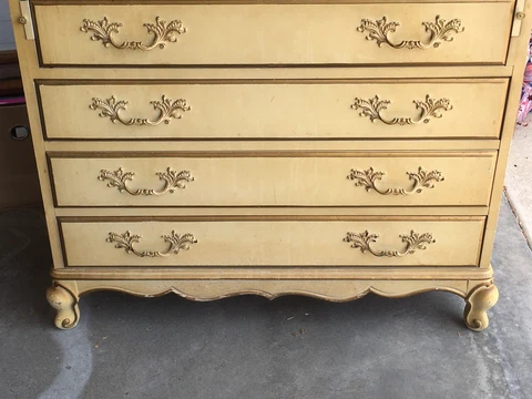 Vintage French Provincial Secretary Dresser Cover