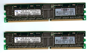 376638-B21 HP Speicher 1GB PC3200/PC400 CL3 Registered ECC 2x 512MB 373028-051 - Bild 1 von 1