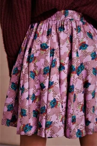 NWT Anthropologie Porridge Karina Skater Flared Mini Skirt Pink XS $138 Spring - Picture 1 of 9
