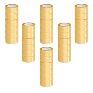 36 rollos de cinta de sellado de embalaje híbrida transparente amarilla 1,75 mil, 2" x 110 yardas - Imagen 1 de 6