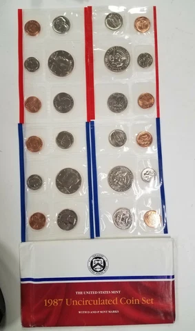 SS1087MXBBFO U.S. MINT 10 COIN YEAR 1987-P D MINT STATE SET FRESH CELLO PACK OGP Cover