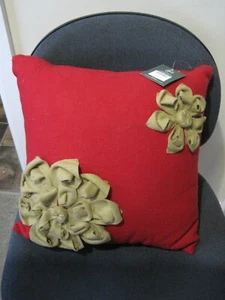 Felt Luxury Red Cushion 38cm x 38 cm with Applique - Picture 1 of 3
