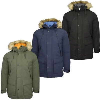 Jack & Jones Mens Faux Fur Hooded Parka Jacket / Coat Super - Image 1 of 4