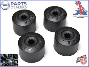 GENUINE WHEEL NUT COVERS FOR VW GOLF PASSAT BOLT PLASTIC CAPS NORMAL 17mm X4 - Picture 1 of 6