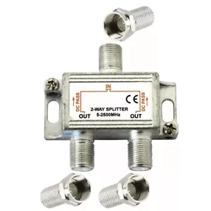 ADAPTADOR DE METAL DIVISOR SEÑAL FM ANTENA TV 2 VÍAS COAXIAL 5 - 2500 MHz NUEVO - Imagen 1 de 2