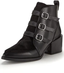 SHOEBOX SIENNA BLOCK HEEL BLACK PATENT ANKLE BOOTS - Picture 1 of 5