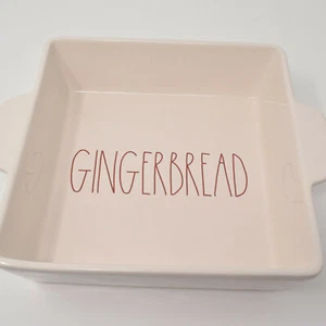 Rae Dunn Gingerbread Baking Dish Square Pan Bake Cake Holiday Christmas New - Picture 1 of 12