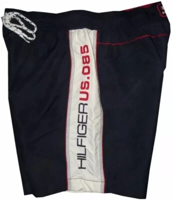 PANTALONES CORTOS DE PLAYA TOMMY HILFIGER XL 36 38 EE. UU. TODO AMERICANO ROJO BLANCO AZUL PISCINA Foto 1 de 3