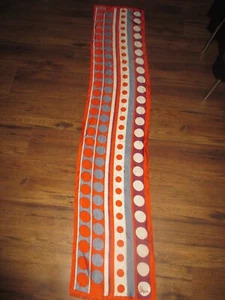 VERA NEUMANN Vintage WHITE RED BLUE PURPLE LINES CIRCLES Acetate SCARF - 1960's - Picture 1 of 4