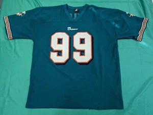 Miami Dolphins #99 Jason Taylor  XXL Logo Athletic Jersey Short Sleeve Green - Picture 1 of 13