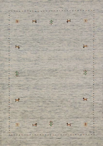 Elegant Handcrafted Gabbeh Tribal Ivory Wool Rug - Limited Edition" 4x6 ft - Picture 1 of 19