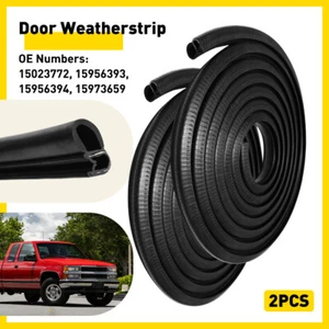 2Pcs Front LH+RH Door Weatherstrip Seal Rubber For 1988-1999 Chevy GMC Cadillac - Picture 1 of 18