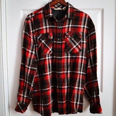 Camisa Element Franela Abotonada Roja Negra Cuadros Talla M Algodón Bambú Sostenible Foto 1 de 4