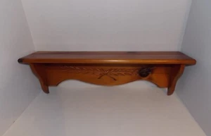 Estante de montaje en pared de madera vintage diseño grabado de hojas casa de campo estilo 24" - Imagen 1 de 5