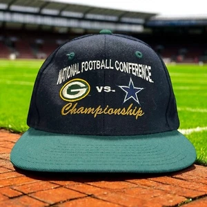 Vintage 1995 NFC Championship Packers vs. Cowboys NFL Football Snapback Hat - Picture 1 of 9