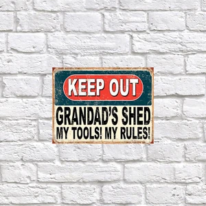 Keep Out Grandad's Shed My Tools My Rules!, Retro tin sign art decor gift home - Picture 1 of 1