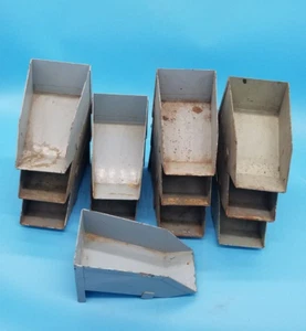 (12) Vintage Steel Stack Bin, Parts Bins, Industrial Parts Organizer - Picture 1 of 8