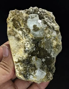 Natural Aquamarine with Mica on Matrix Specimen from Nagar Valley Pakistan - Imagen 1 de 4