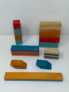 Tegu Magnetic Wooden Blocks Classics Sunset Color - 22 Pieces - Picture 1 of 4