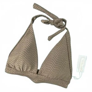 Neu mit Etikett Trina Turk Neckholder-Bikinioberteil bronzefarben Lurex glitzernd Größe 12 - Bild 1 von 8