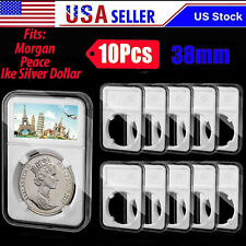 10 PCS Coin Slab Display Holder Storage 38mm for Morgan/Peace/Ike Silver Dollar