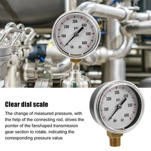 Brass Connection 0-600psi Radial Pressure Gauge With 1/4in NPT For Air Pressure - Picture 1 of 23