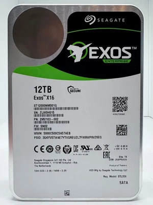 Seagate Exos X16 12TB interne Festplatte ST12000NM001G 3,5 Zoll SATA3 - Bild 1 von 4