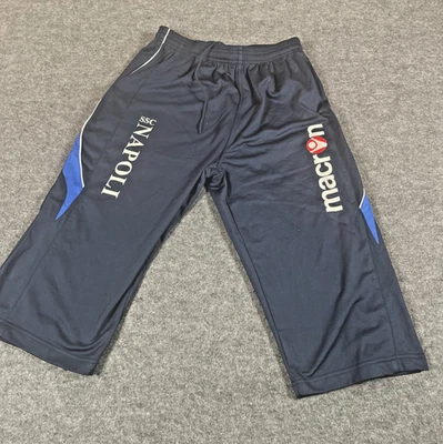 Pantalones Napoli Para Hombres Pequeños Azul Entrenamiento 3/4 Pantalón Fútbol Fubol Elastizado Macron Italia Foto 1 de 4