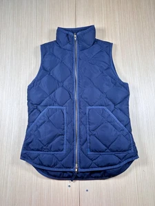 J. Crew Quilted Puffer Vest Women XS Navy Blue Lined Softshell Outdoor Mock Neck - Picture 1 of 5