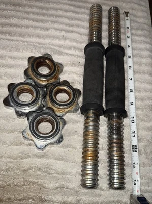 14-дюймовые хромированные винтажные ошейники для тяжелой атлетики YORK (1) с разорванной ручкой!* - Изображение 1 из 4