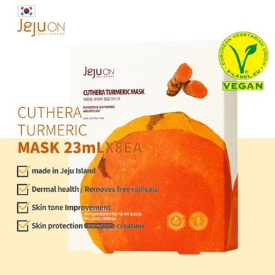 JEJUON Cuthera Turmeric Mask 23mLX8EA Skin Tone Glowing Skin K-beauty - Image 1 of 4