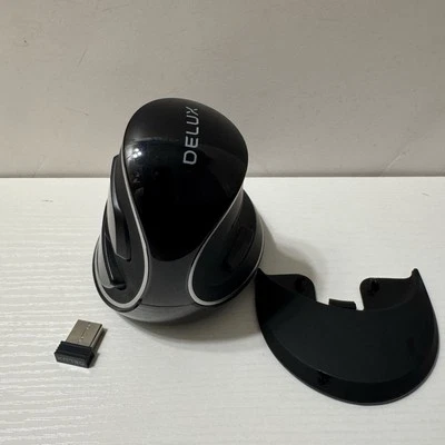 Wireless Vertical Ergonomic Mouse 4000DPI USB BT1+BT2 6 Button Palm Rest Black - Image 1 of 4