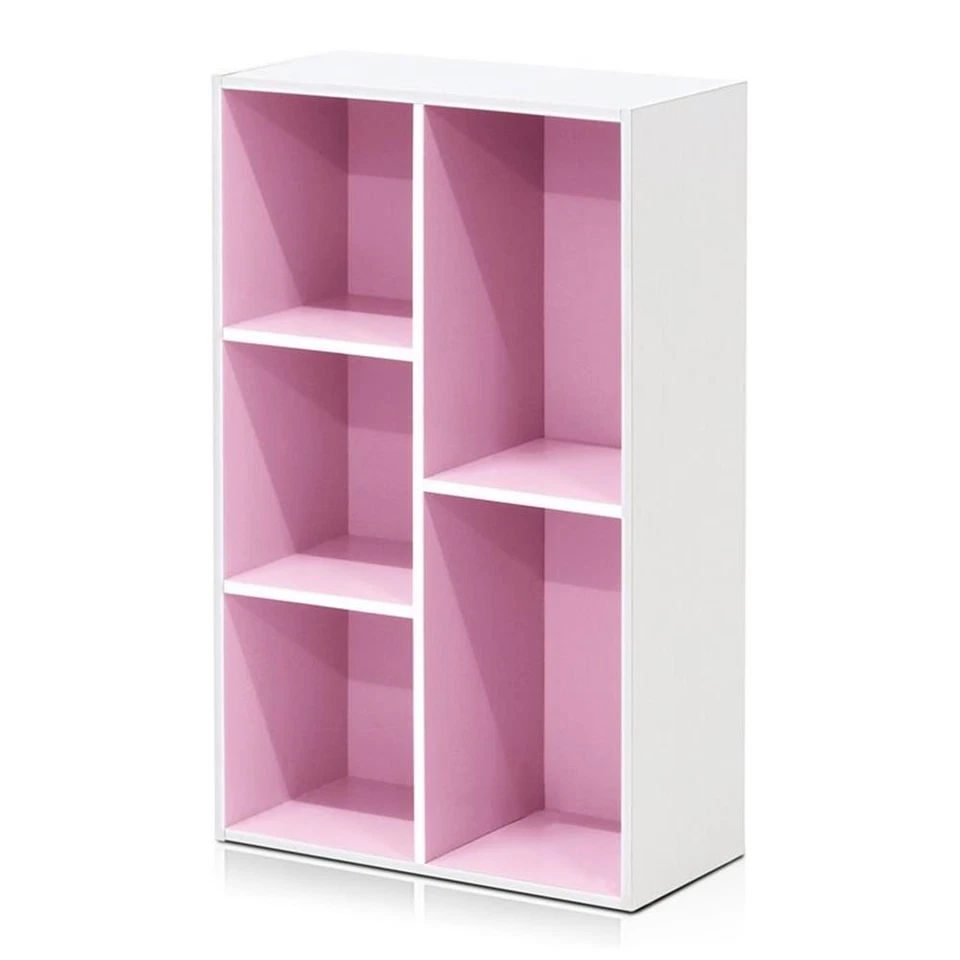 Furinno 5-cube Reversible Open Shelf White/pink 11069wh/pi 2020