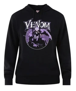 Marvel Mens XL Sweatshirt Hoodie Pullover Graphic Venom Pocket Black New - Picture 1 of 6