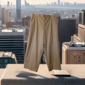 NWT George Men’s 46x29 Beige Elastic Waist Premium Straight Flat-front Pants - Picture 1 of 12
