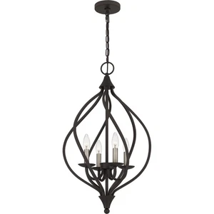 Old Bronze Four Light Pendant from the Dupont Collection - Picture 1 of 7